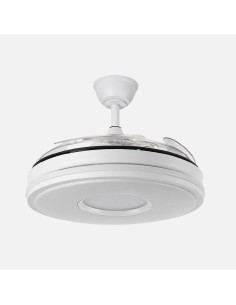 ventilador dani 59w 6980lm blanco 4 aspas 6 velocidades 107d 2