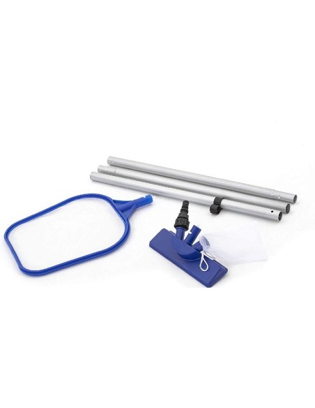 piscinas kit limpiafondos + recogehojas portatil
