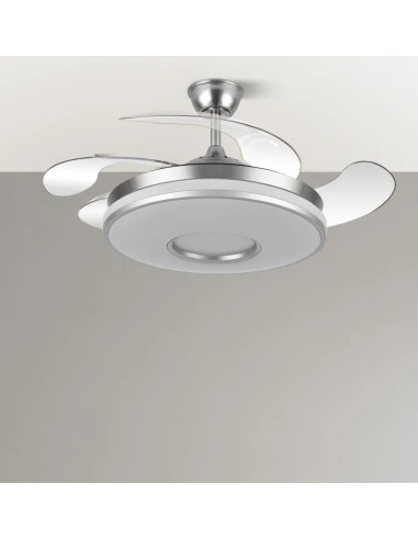 ventilador dani 59w 6980lm niquel 4 aspas 6 velocidades 107d