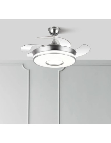 ventilador dc dani 59w 6980lm niquel 4 aspas 6 velocidades 91d