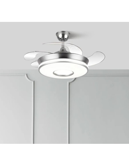 ventilador dc dani 59w 6980lm niquel 4 aspas 6 velocidades 91d