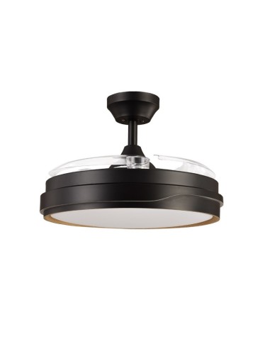 ventilador dc tempano negro/madera 72w 3 aspas 107d