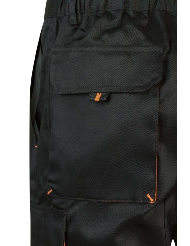 bermuda bicolor negro/naranja talla 48