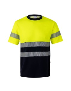 camiseta algodón bicolor mc rs azul navy talla m