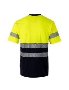 camiseta algodón bicolor mc rs azul navy talla m 2