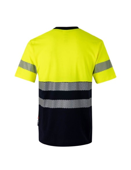 camiseta algodón bicolor mc rs azul navy talla m