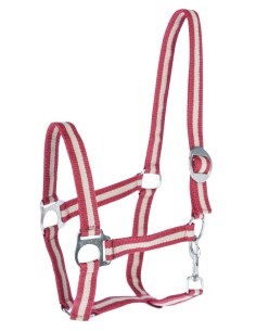 cabezada caballos nylon nº0 pony beige y burdeos