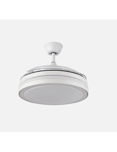 ventilador dc esparta 72w plus 6120lm blanco 3 aspas 107d 3 aspas desp. 107d 3 colores c/remoto+ temporizador+ memoria 2