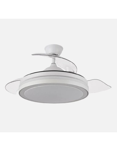 ventilador dc esparta 72w plus 6120lm blanco 3 aspas 107d 3 aspas desp. 107d 3 colores c/remoto+ temporizador+ memoria