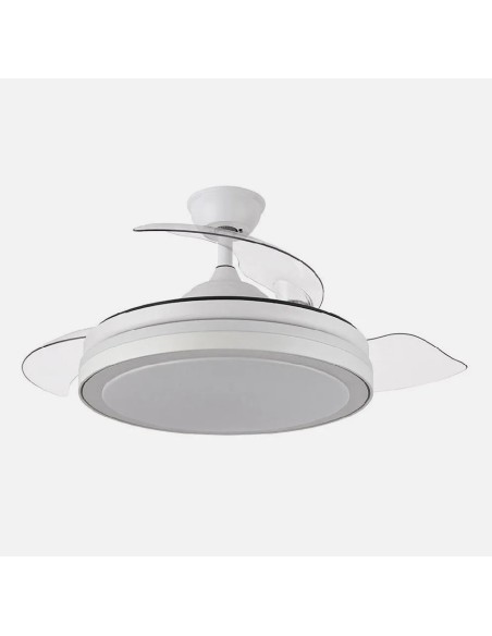 ventilador dc esparta 72w plus 6120lm blanco 3 aspas 107d 3 aspas desp. 107d 3 colores c/remoto+ temporizador+ memoria
