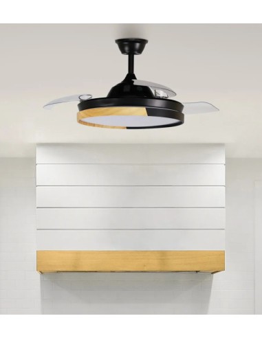 ventilador dc emperador 72w negro/haya 3 aspas 6 velocidades 108d