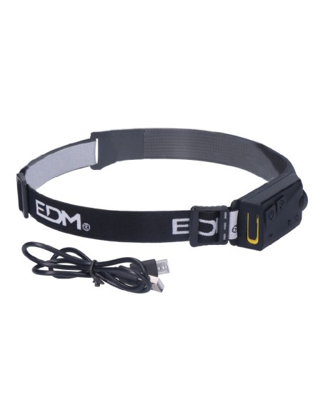 linterna frontal con sensor recargable