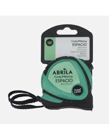 cinta metrica espacio 8mx25mm negro/verde clip,asa