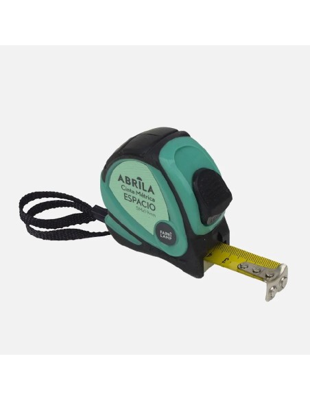 cinta metrica espacio 5mx19mm negro/verde clip,asa