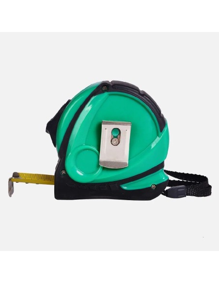 cinta metrica espacio 5mx19mm negro/verde clip,asa