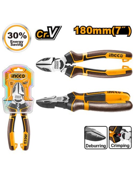alicate corte diagonal 180mm ingco 0234