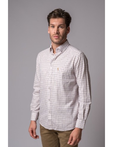 camisa cuadros camel/marron british cotton t.s
