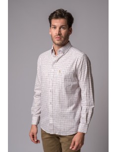 camisa cuadros camel/marron british cotton t.l