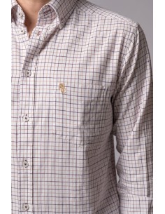 camisa cuadros camel/marron british cotton t.xl 2