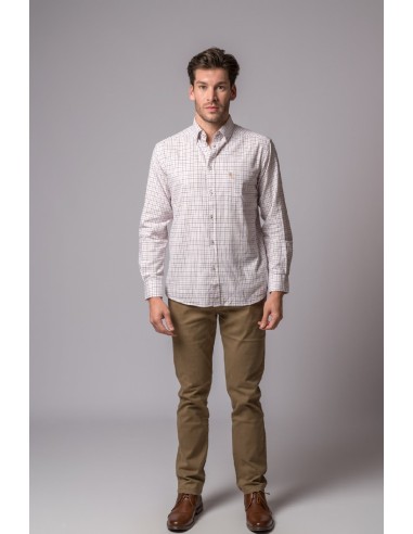 camisa cuadros camel/marron british cotton t.xl