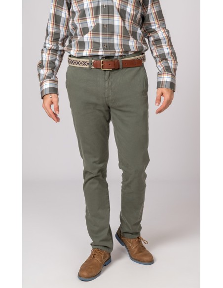 pantalon chino classic british cotton kaki t. 42
