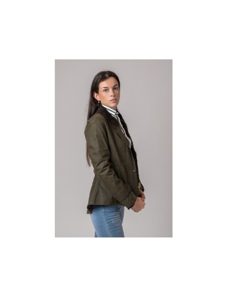 chaqueta encerada ladies amble  verde talla 2xl