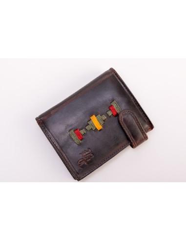 cartera piel rombos verde, amarillo y rojo