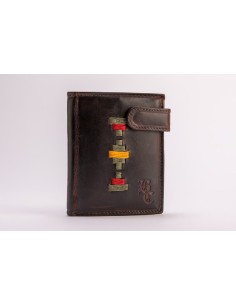 cartera piel rombos verde, amarillo y rojo 2