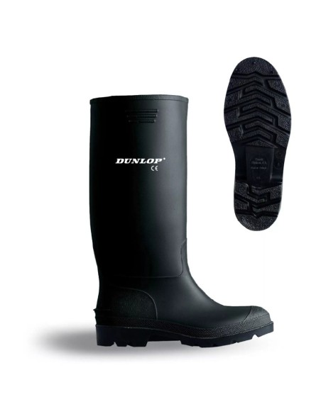 dunlop bota de agua pvc caña alta negra talla 44