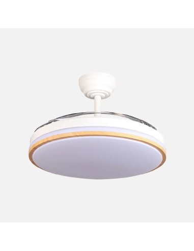 ventilador dc relampago 60w blanco/haya 3 aspas 107d