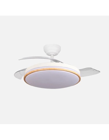 ventilador dc relampago 60w blanco/haya 3 aspas 107d