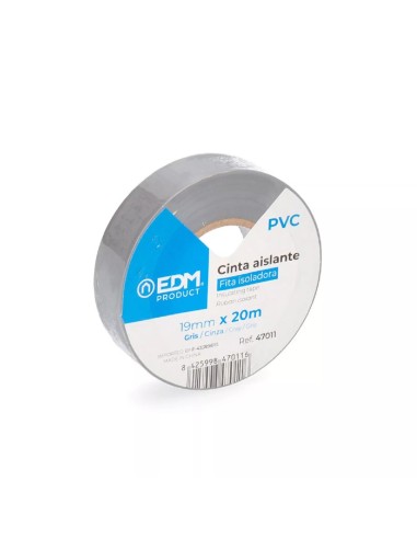 cinta aislante 20m x 19mm gris calidad "supra"