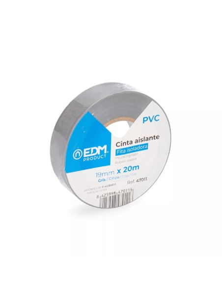 cinta aislante 20m x 19mm gris calidad "supra"