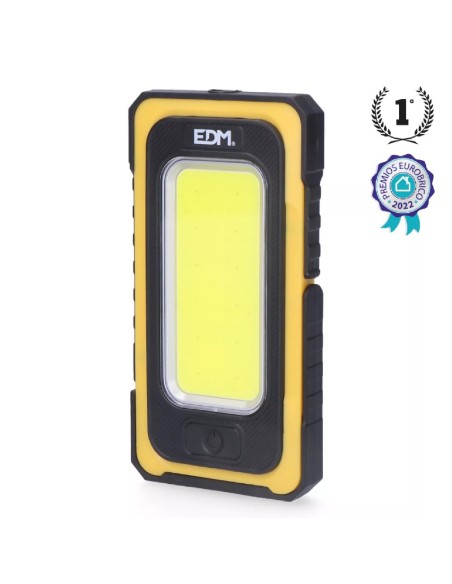 linterna led cob solar force, recargab. con gancho e iman, 10w 750 lm