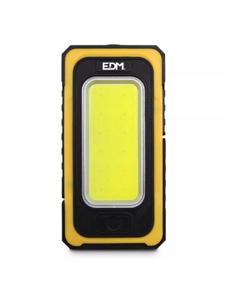 linterna led cob solar force, recargab. con gancho e iman, 10w 750 lm