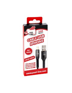 cable telefonia reforzado color negro tipo iphone a tipo usb 2.4 amp