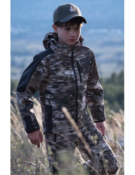 chaqueta soft-shell camu "bosque" infantil 2xs
