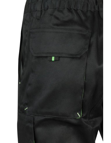 bermuda bicolor negro/verde lima talla 38