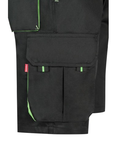 bermuda bicolor negro/verde lima talla 40