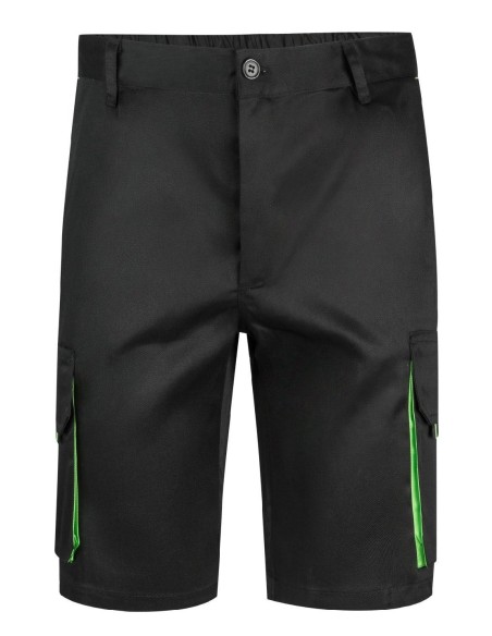 bermuda bicolor negro/verde lima talla 42