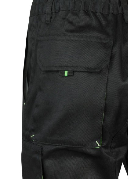 bermuda bicolor negro/verde lima talla 42