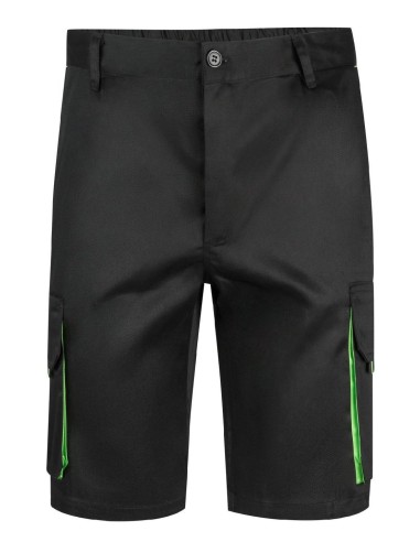 bermuda bicolor negro/verde lima talla 44