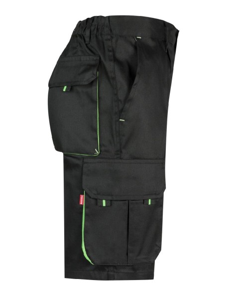 bermuda bicolor negro/verde lima talla 44